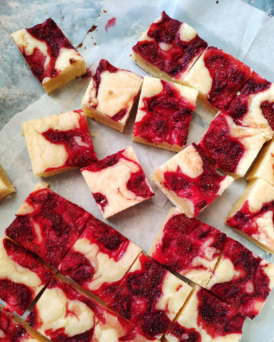 MixMunch's tweet photo. Strawberry blondies 🍓 https://t.co/vu0MLhEFH8