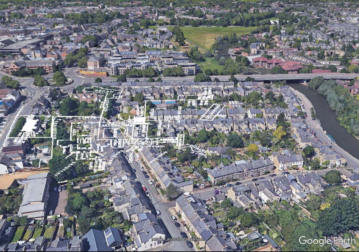 Barnwell Priory put Cambridge on the map before that odd spate of colleges with educational elements starting 1284. All that's left of it is the NW corner of the cloister range and the capella extra portas of St Andrew the Less. Priory church must be in people's back gardens