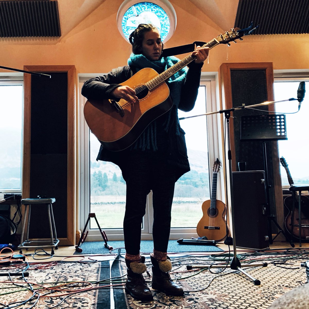 That's Josienne playing her beloved  @Alvarez_Guitars MD60 in the big live room  @watercolour_uk. She worries at the walls, don't we all. This is my favourite song on the album, maybe on any album, always has been, always will be.  #IAWLP