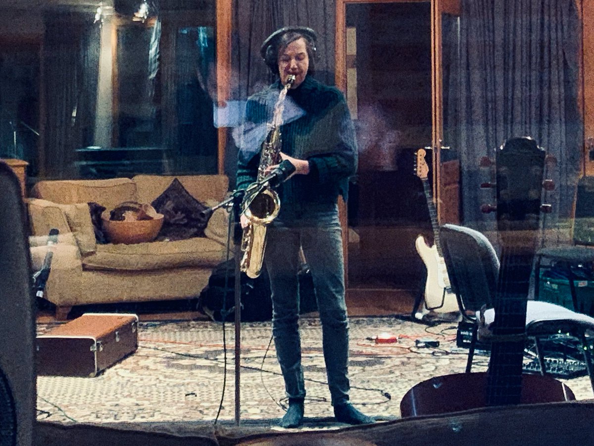 JC playing the  #saxophone part for Onliness, the last track on the album. This was a wonderful moment, as she played it over & over, looking for the perfect combination of notes to go with the words.  #IAWLP