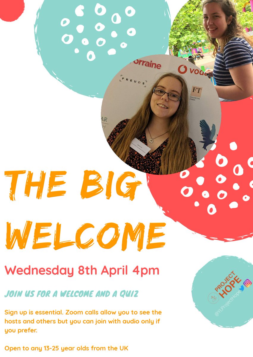 ylprojecthope's tweet photo. Evening everybody, we hope you have had a positive day! We're excited to have our first meeting tomorrow, we hope you are too! Here's a reminder that you must sign up here https://t.co/rICxMBYvMQ If you don't want your camera/audio on there is a chat function to make use of! https://t.co/3CH6WkSvhF