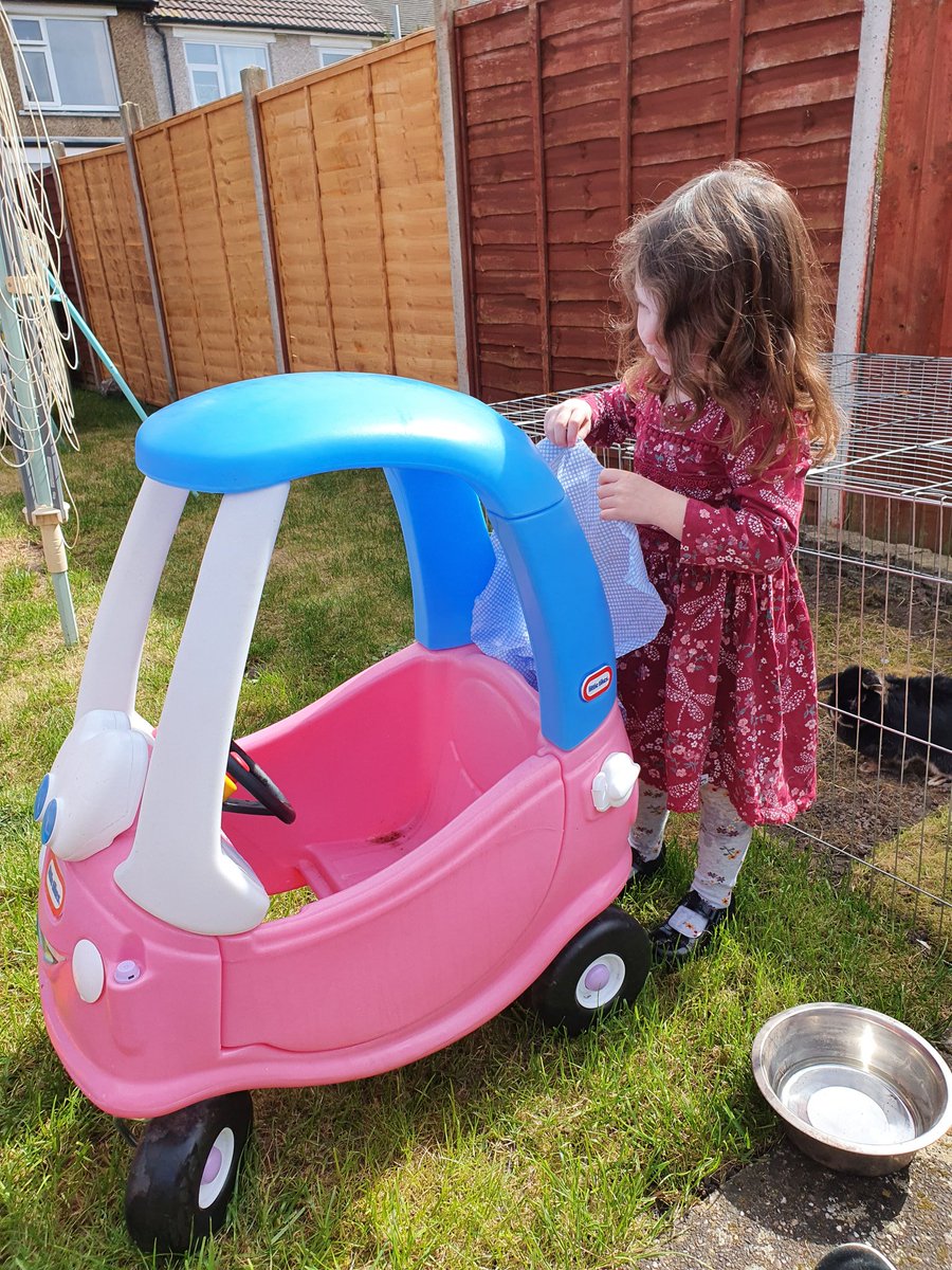Washing her car! Life skills are just as good when your not feeling like putting things on paper!! <a href="/TemplarsPrimary/">Templars Primary Sch</a>