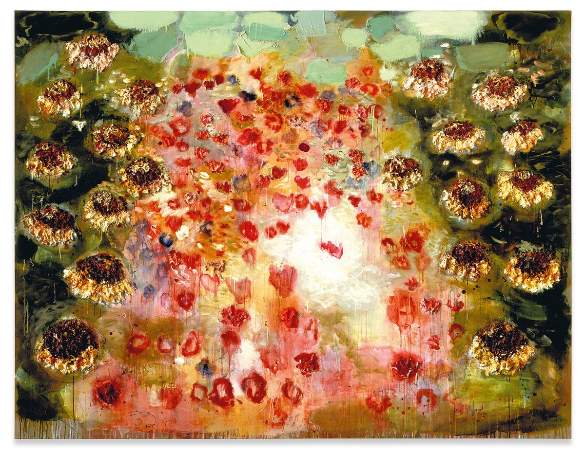 TangMuseum's tweet photo. #TangCollectiveCatalog Exhibitions Assistant Scarlett Han '21: "A photograph can never capture the vitality of Joan Snyder’s 'And Always Searching For Beauty.' Deeply personal & profoundly universal, Snyder draws from nature while simultaneously reflecting on intimate feelings. https://t.co/VoUIpS9ZRh