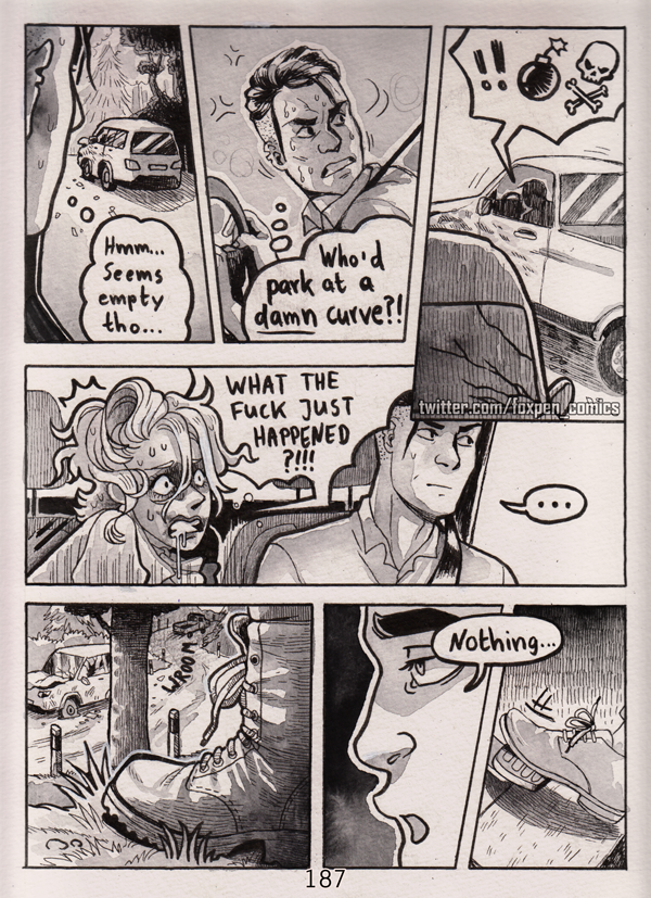 foxpen_comics's tweet photo. Honeymoon Cabin - Page 187 (the real one this time)
Before you ask: The dark stains around Waylons mouth are still the smudged lipstick! I don't think Eddie would look so calm otherwise... xD
#eddiexwaylon #honeymooncabinfoxpen https://t.co/yj4OcZTBDf