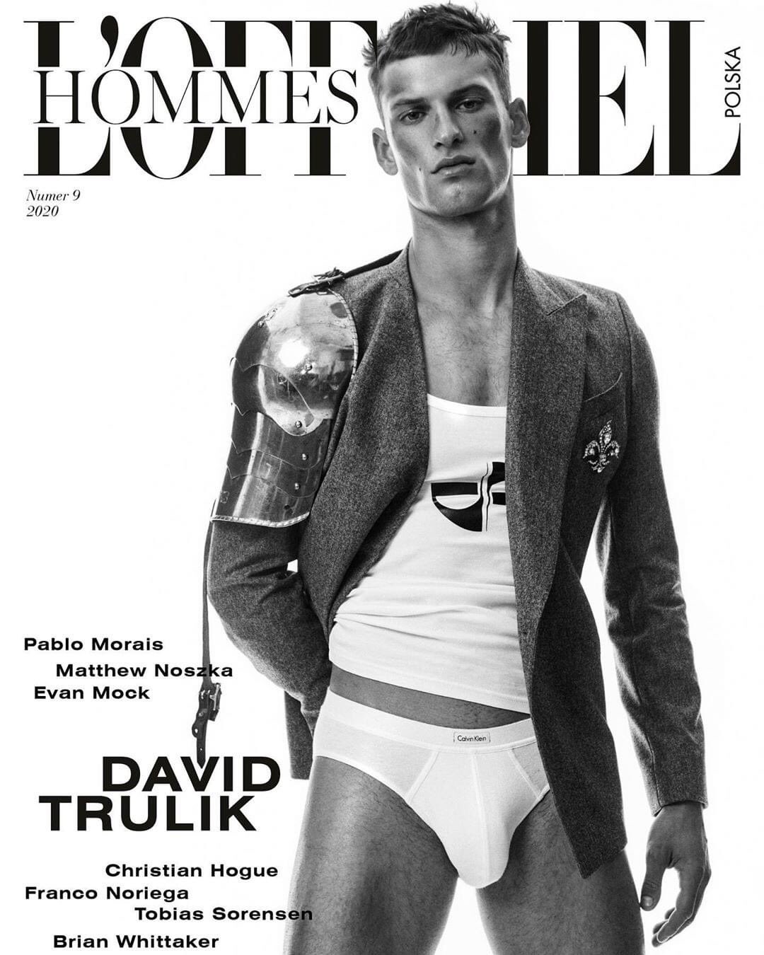 Trendt🔮 on X: Ese saco is everything! COVER PREVIEW  David Trulik  photographed by Bartek Szmigulski for L'Officiel Hommes Poland #9 Spring  2020 issue. Fashion Kieran Fenney // Hair Brady Lea //