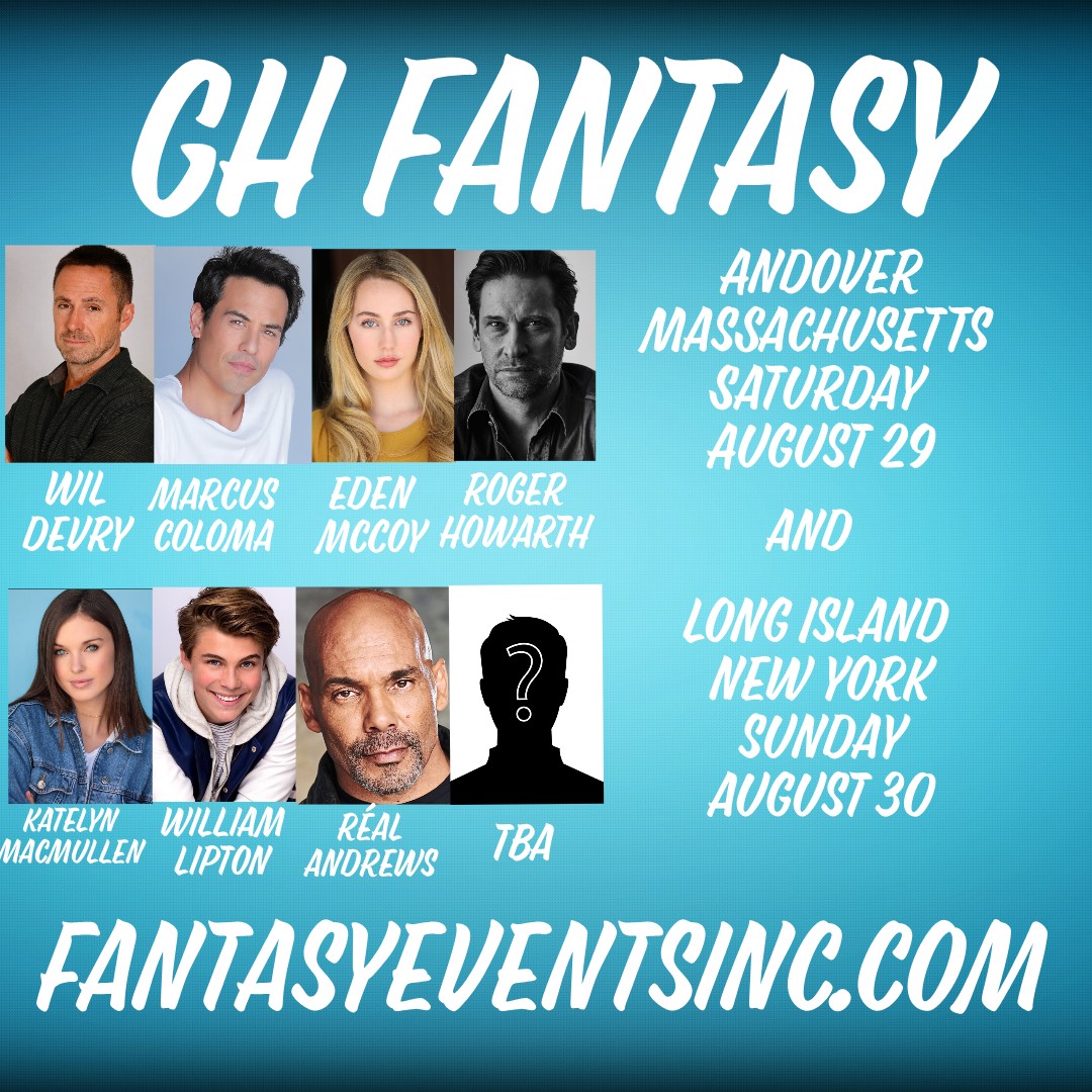 coastalent1's tweet photo. In case you missed the announcement #GH #Fantasy #Andover and #LongIsland has been moved to late August with @WilliamdeVry1 @marcuscoloma @RealEdenMccoy #RogerHowarth @katey_macmullen @LiptonWilliam @realandrews ! https://t.co/sj6J8ULnP3