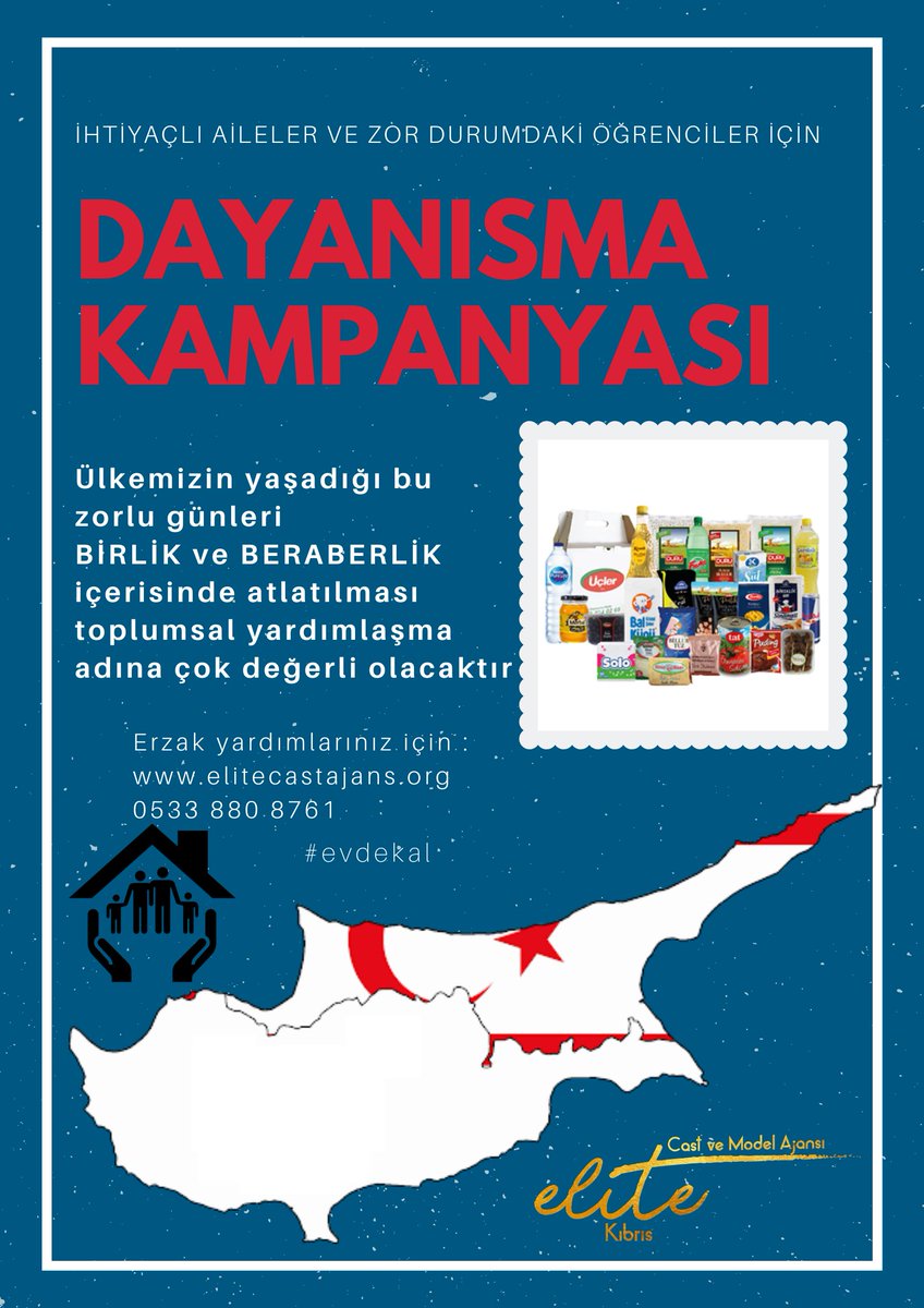 Bu zor günlerde Birlik ve Beraberlik için bizde varız 🙏

Elite Cast &amp; Modellik Ajansı Ailesi olarak ihtiyaçlı Ailelere yardım eli uzatmaya hazırız.
elitecastajans.org
05338808761
Peygamber Efendimiz(s.a.v)inde dediği gibi " Komşusu açken tok yatan bizden değildir"