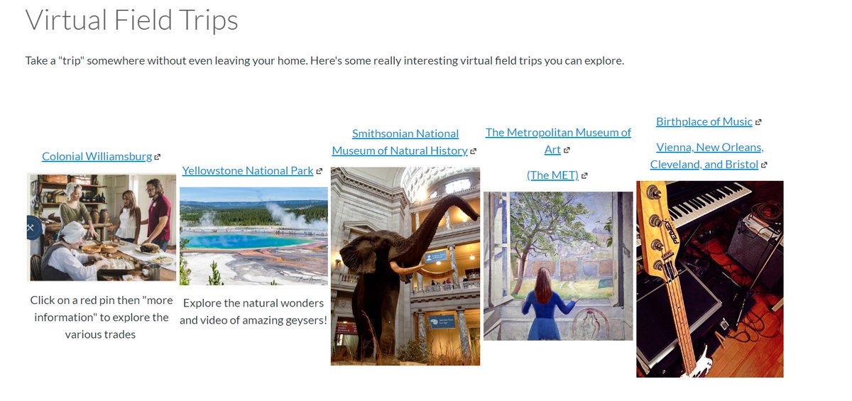 PaetowLibrary's tweet photo. Panthers, in addition to getting outside today and enjoying nature, try taking a "trip" to one of these locations. There's so much to see in our world! @PaetowHS https://t.co/DxVPvrT9y9