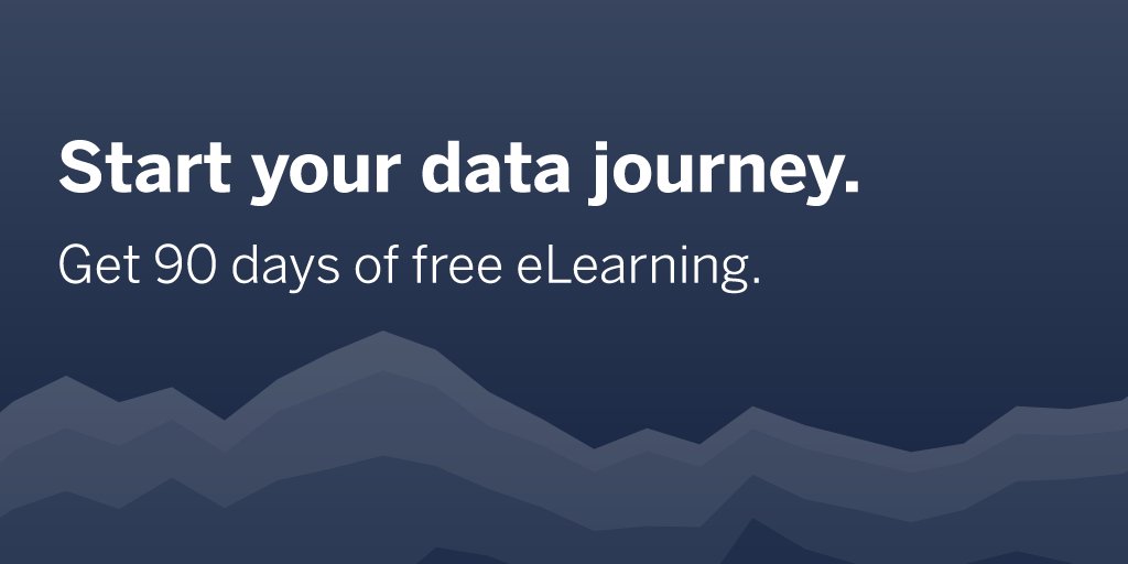 tableau's tweet photo. Raise your hand if you need some good news. 🙋‍♀️You've come to the right place—we're giving you 90 days of free eLearning! Learn more: https://t.co/PBUCbRZDoy https://t.co/KWH7PJMiVD