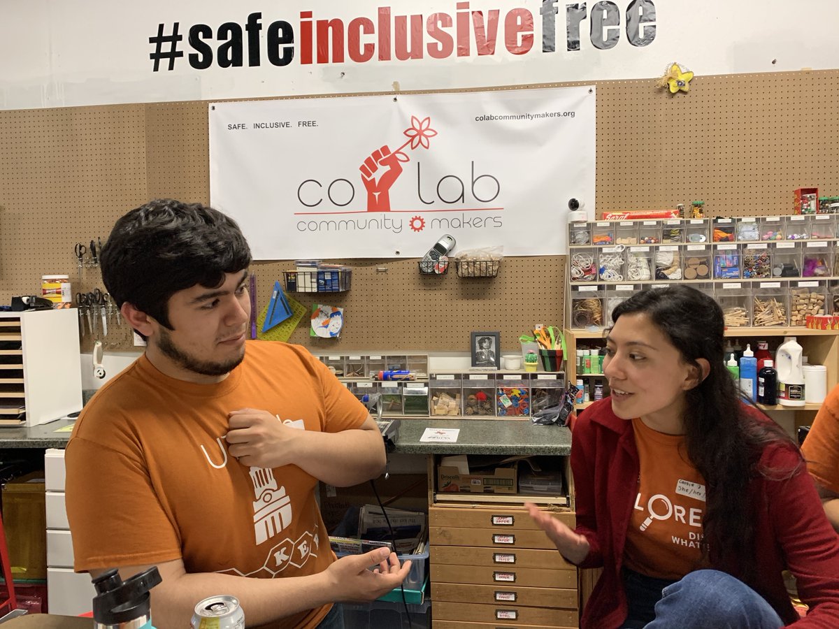 UTeachMaker's tweet image. Today we're looking back at our most recent Cohort Meeting at @co_lab_makers. This was supposed to be a bigger meeting due to SXSW but with its cancellation we had an amazing time where we really got to relax &amp;amp; build the #UTeachMaker Community with some icebreakers! #MakerEd