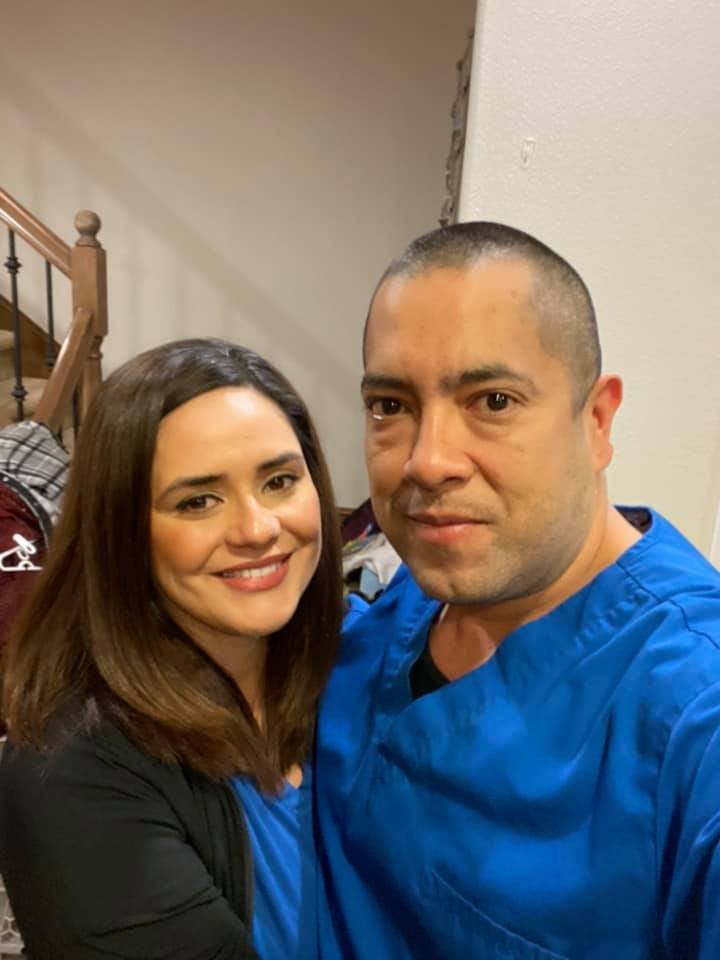 Thank you to all of our health care workers as they battle COVID-19 on the front lines. Pictured: Bryan Roman '95 an ER nurse at St. Jude and his wife, Cynthia (Rosary '96) who is a nurse at St. Joseph's Hospital. #WorldHealthDay #ForeverAFriar #ShowYourServite