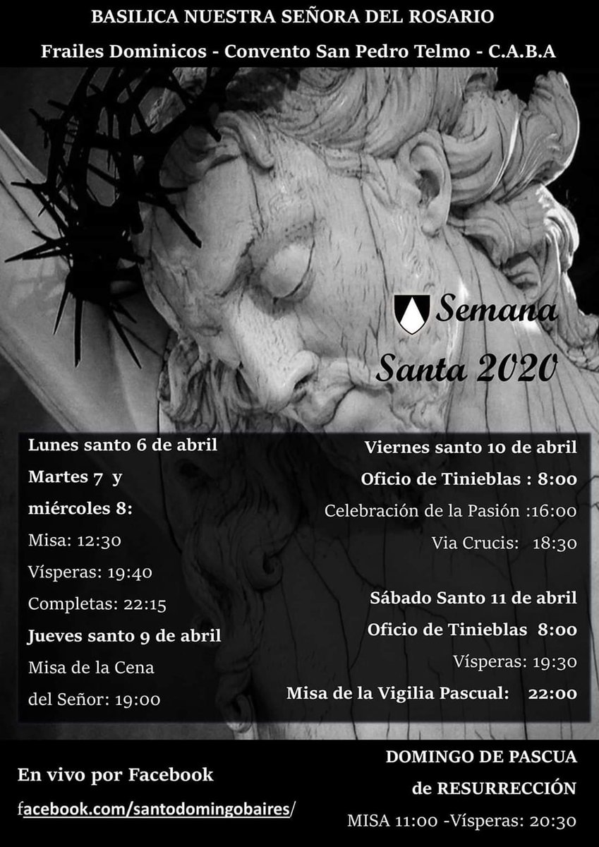 difusionmvg's tweet photo. Querida #ComunidadMVG : les dejamos los horarios en los que podrán unirse a los frailes en las celebraciones de esta semana, en vivo desde https://t.co/lfT06bDwBg
#QuedateEnCasa #Cuarentesma #Pascua https://t.co/fwi2ZlTS62