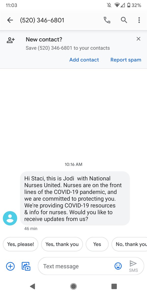 StargazerStaci's tweet photo. @NationalNurses just curious if your organization is sending unsolicited texts or if it's a scammer using your info? https://t.co/KZSSx3CBuW