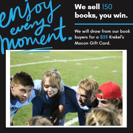 MeridianPublic's tweet photo. Meridian Yearbook is running a promotion. We are 7 books away from hitting 150.  As soon as we hit that next goal, we will draw from our buyers. The winner will get a $25 Krekel's Macon gift card. Good luck! #wearemeridian #MMyearbook #happyhawks https://t.co/fvgC1IoczM