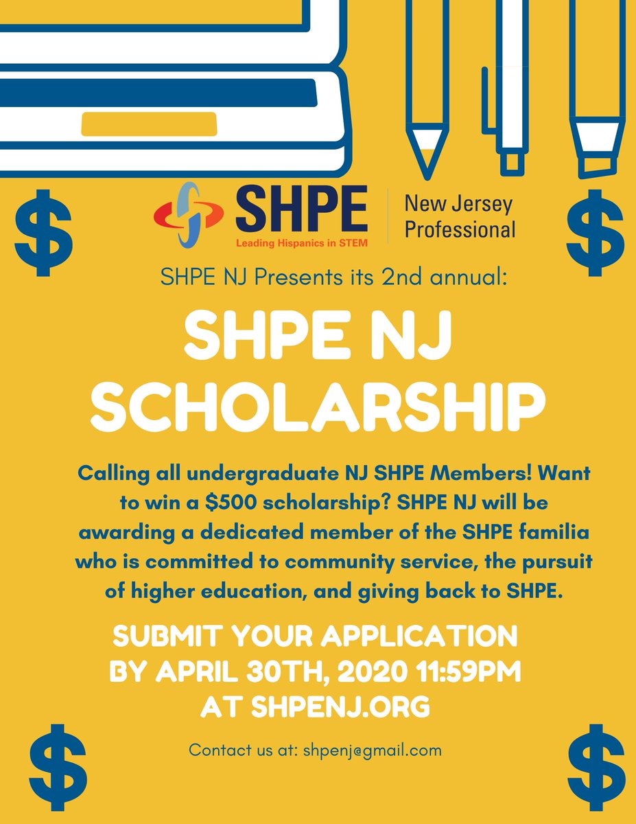 Deadline extended to April 30th! Please repost <a href="/NJIT_SHPE/">NJIT SHPE</a> <a href="/SHPE_SIT/">SHPE.SIT</a> <a href="/shpe_ru/">Rutgers SHE</a>