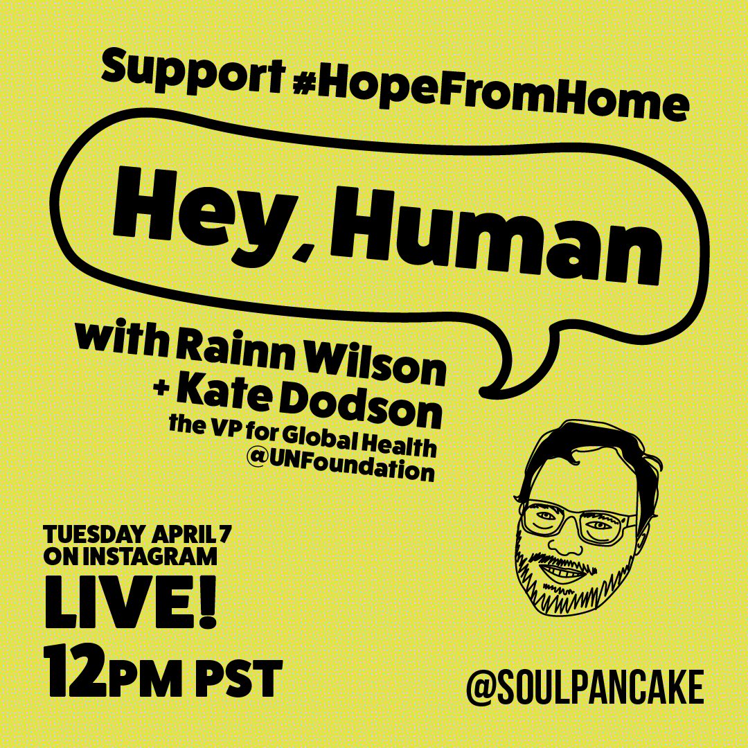 soulpancake's tweet photo. Kate Dodson joined us today on #HeyHuman and shared some #HopeFromHome advice + wisdom on kindness + connection during this crazy time. Do more, donate here: https://t.co/5X9qOfXCdP #WorldHealthDay @unfoundation Full episode up soon :) https://t.co/K5U9LQ3hF0