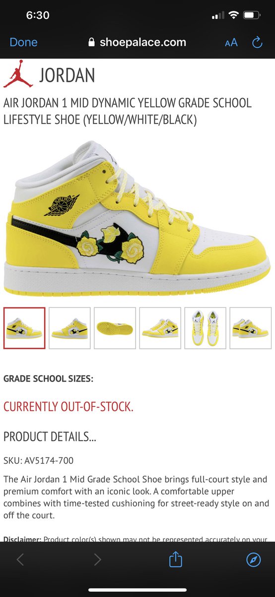 dynamic yellow jordan 1 grade school