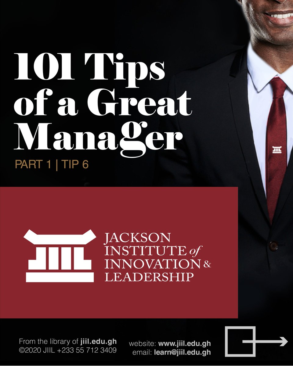 JiilEduGh's tweet photo. #101Tips of a #GreatManager
#Tip6
#EmployeeMotivation
#Manager #Employee #Leader #JIIL #LearnatJIIL #employer #workplace #Motivation #innovation #business #leadership #businessschool #school #manager #businessowner #entrepreneurs #entrepreneurmotivation #successtip #management https://t.co/ftOanPpnSI