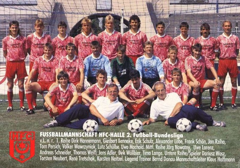 O Hallescher fez sua estreia na 2. Bundesliga naquela mesma temporada, a equipe situada na Saxônia-Anhalt jogou sua única temporada em 1991-92. Nos dias atuais vem disputando a 3. Liga, a terceira divisão alemã