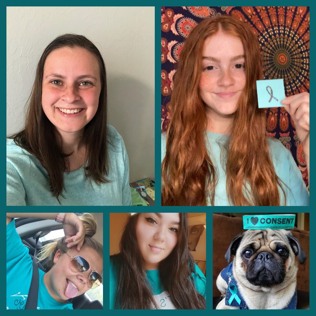 OUItsOnUs's tweet photo. For #day7 of #30daysofsaam we are showing off our teal!
#itsonus #saam @NSVRC @ItsOnUs https://t.co/068fhxb0RN
