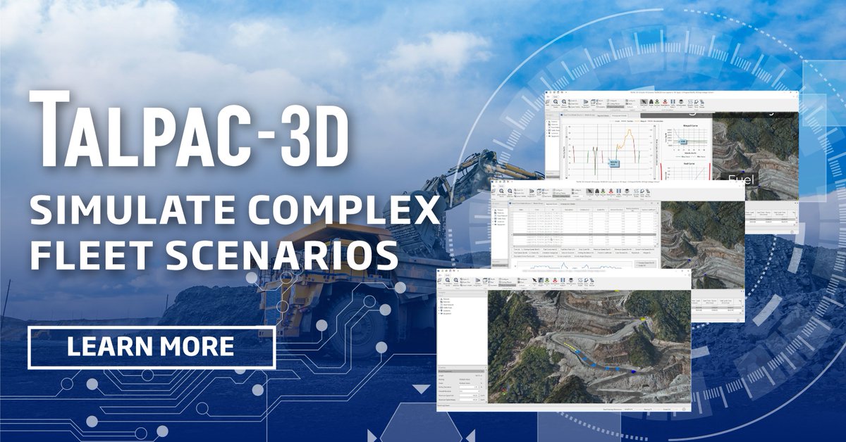RPMmining's tweet photo. TALPAC-3D is an innovative tool that combines the extensive history and smarts of TALPAC with the modern architecture of our industry-leading simulation platform, HAULSIM. Learn more: https://t.co/d4Qg3NnQW3
#MiningSimulation #Mining #Simulation https://t.co/NnFBKHMvRR