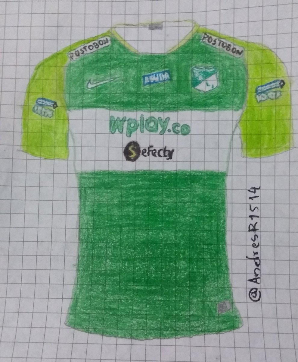 Tokifliki's tweet photo. Mi camiseta de Deportivo Cali x Nike para #RetoFantasy de #FutbolCoLab, la había hecho con la franja blanca, pero pensé que era mejor completarla con el tono verde claro de las mangas.
@FutbolCoLab https://t.co/hMhihBvJB0