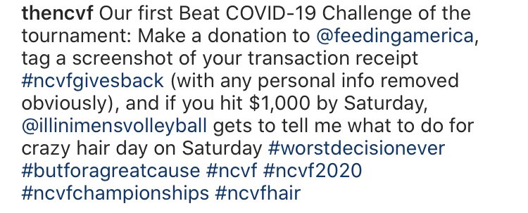 Okay okay so the boys get Nick’s hair but... the beard? Is that up for grabs? Because dibs. 

#ncvfgivesback <a href="/theNCVF/">NCVF, Inc.</a> <a href="/IllinoisMensVB/">Illinois Men's VB</a>