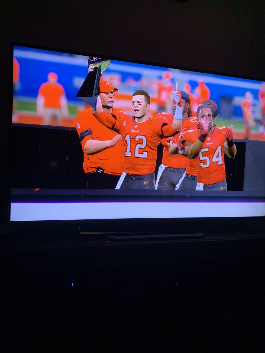 jcdelatorre's tweet photo. Yes, Tom Brady and the #Bucs just won the #SuperBowl in my Madden franchise. @EAMaddenNFL https://t.co/vGEMrA7JY7