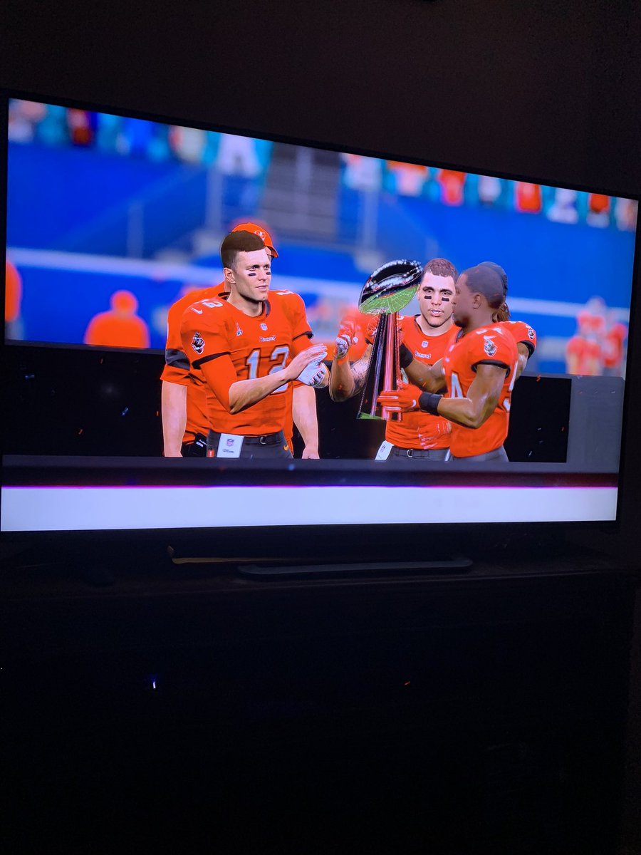 jcdelatorre's tweet photo. Yes, Tom Brady and the #Bucs just won the #SuperBowl in my Madden franchise. @EAMaddenNFL https://t.co/vGEMrA7JY7