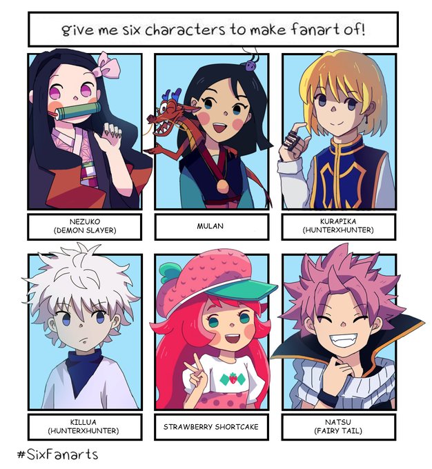 Yeeey I finished mine? Thanks for those who gave me some characters to draw #SixFanart 