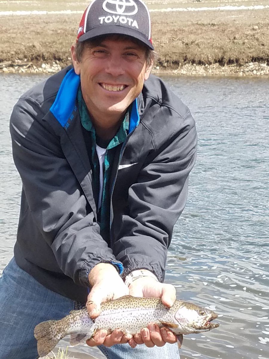 What a catch! Clearly it was a success day of #socialfishstancing🐠

In this photo, Rob is holding a big #trout that he caught locally. #parkcity #quarantine