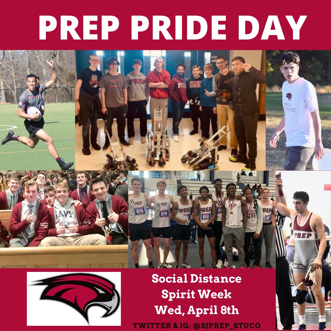 SJPrep_StuCo's tweet photo. Tomorrow is @SJPREP PRIDE DAY.  The idea is to flood the internet, your classes, and your home with as much Prep Pride as possible.  Post pics on social and tag us.  Get creative with your Prep Pride and you might win a @Grubhub gift card. https://t.co/IWiHRu9KOY