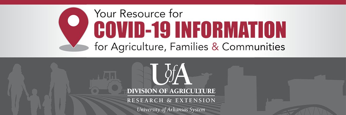 Arkansas' Cooperative Extension Service launched uaex.edu/covid19 - a website w/info about the pandemic's effect on agriculture, business, local government and consumers. Find resources to protect yourself, your family and your employees. #StillOnTheJob #COVID19 <a href="/AginArk/">UA System Div of Ag</a>