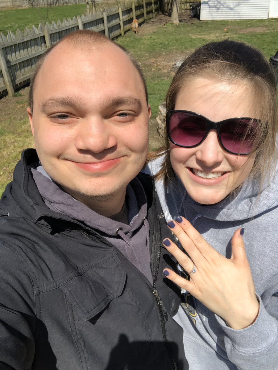 kelsschafer's tweet photo. Two days ago my best friend asked me to marry him!😍 We were walking on the trail by our house, and before I knew it he was down on one knee! We’ve been together for about a year and a half, and bought a house together last April. I can’t wait to spend the rest of my life with https://t.co/pgtefIGKwt