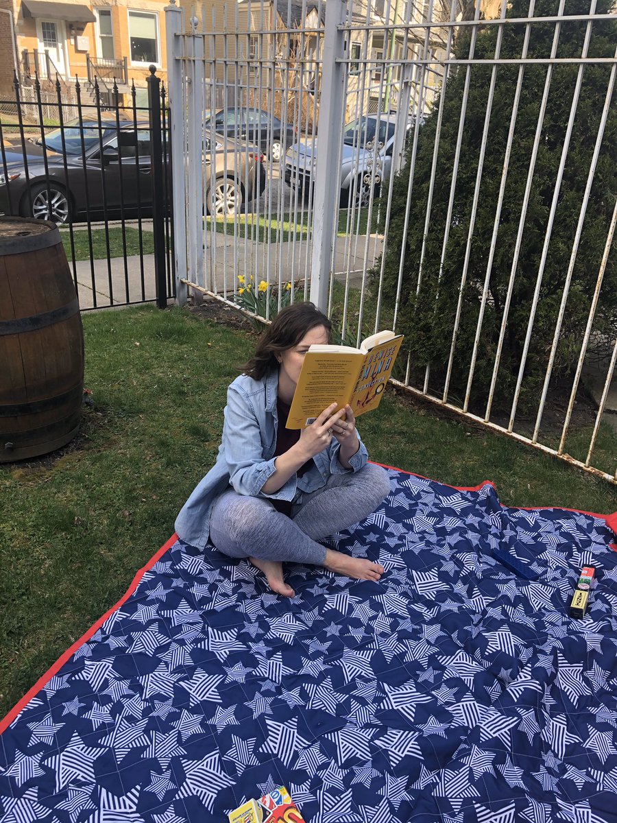 Mrs. Duffy joined in the reading outside fun today too! #FRVirtualSpiritWeek