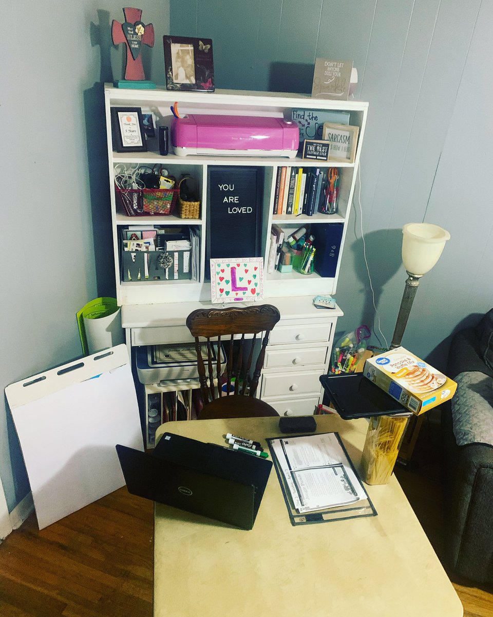 MsJessica2nd's tweet photo. Never thought I’d be teaching from a doc camera made from an iPad, container of pasta, and waffle mix - but here I am 😂Here’s to the sudden homeschoolers, the stuck at home teachers, and the learners we are entrusted with during this time. WE GOT THIS! 
#quaranteaching #ccsdtn https://t.co/q9gy5TPQV8
