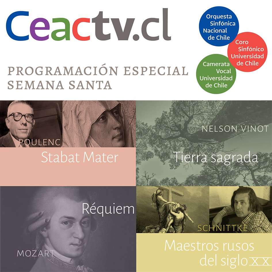 ceac_uchile's tweet photo. Pensando en Semana Santa y con el deseo de acompañarte CEAC TV tiene preparado para ti la mejor programación
#ViveLaMúsica #CEAC2020
👉👉👉 https://t.co/qrx43KCJkj
#YoMeQuedoEnCasa #MeQuedoenCasa #QuédateEnCasa https://t.co/WOoBmaAacu