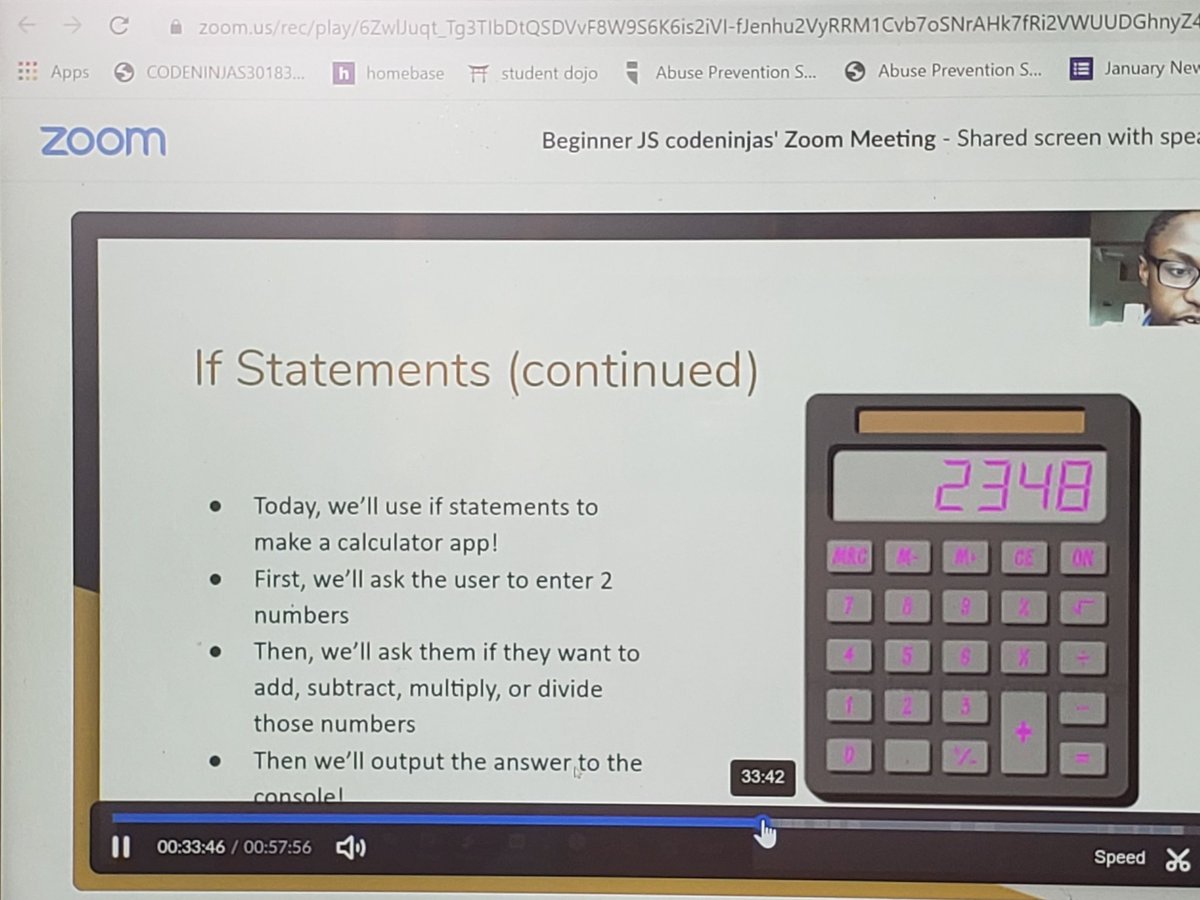 codeninjasgerm1's tweet image. Our Beginner JavaScript Live Zoom session, 3rd,4th & 5th graders learning how to build a Calculator in JavaScript. Great work Jonathan, our phenomenal Sensei.
#femtech #educate #javascriptforkids #learntocode #womencodersbot #stemgirlsrock #STEMeducation
#supermoon