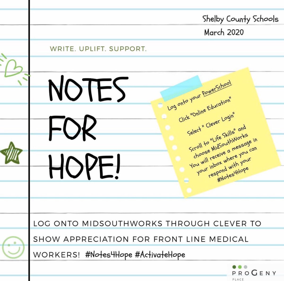 progenyplace's tweet photo. Send your #notes4hope for a chance to win a #freegrocerykit! #proGenyplace https://t.co/MRxJsrqzjN