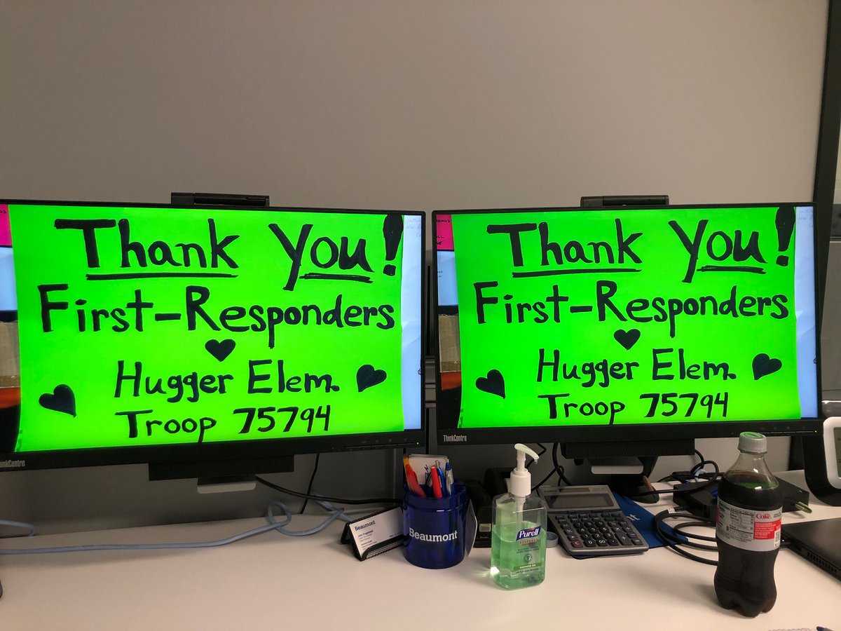 rochcommschools's tweet photo. Every computer in the Beaumont Health System has this as its screensaver today. RCS gratitude is displayed 48,000 times. Thank you to our front-line health care heroes! #RCSCountOnMe https://t.co/XgRY2VohZa