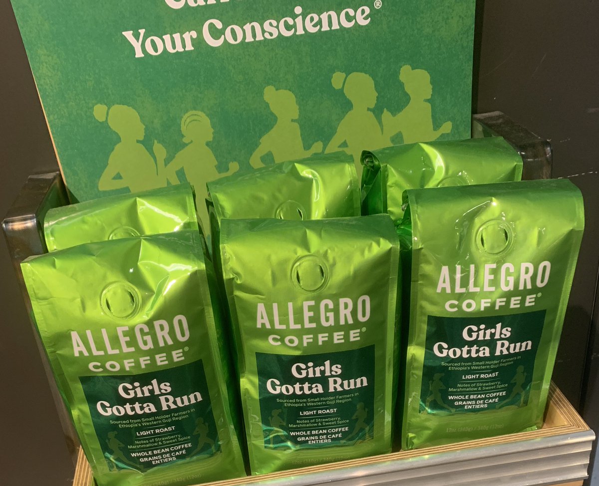If you find yourself in need of coffee may I suggest this @AllegroCoffee that benefits @GirlsGottaRun 💚 you can order it online here —> allegrocoffee.com