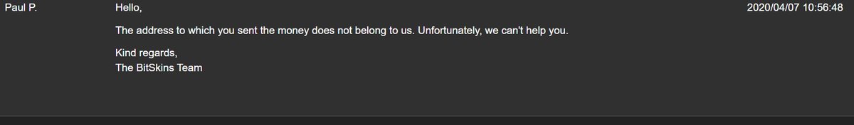 lootdropAPP's tweet photo. Ok guys i wasnt gonna say anything more about it since i still had some hope these @BitSkinsCom would do the right thing but since they've closed all my tickets and straight up denied anything of the transaction happening or getting to their accounts and refuse to help furthur... https://t.co/uXidP5SIJn
