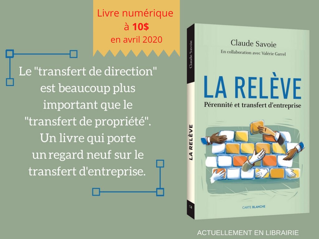 DixitInter's tweet image. Vous êtes entrepreneur ? En confinement et vous ne savez plus quoi lire ? C'est le moment de vous procurer la version numérique du livre de Claude Savoie sur la pérennité des entreprises : dixit-releve.com/produit/releve…