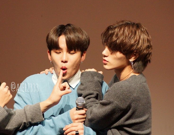 san being clingy with the rest of ateez; a much needed thread