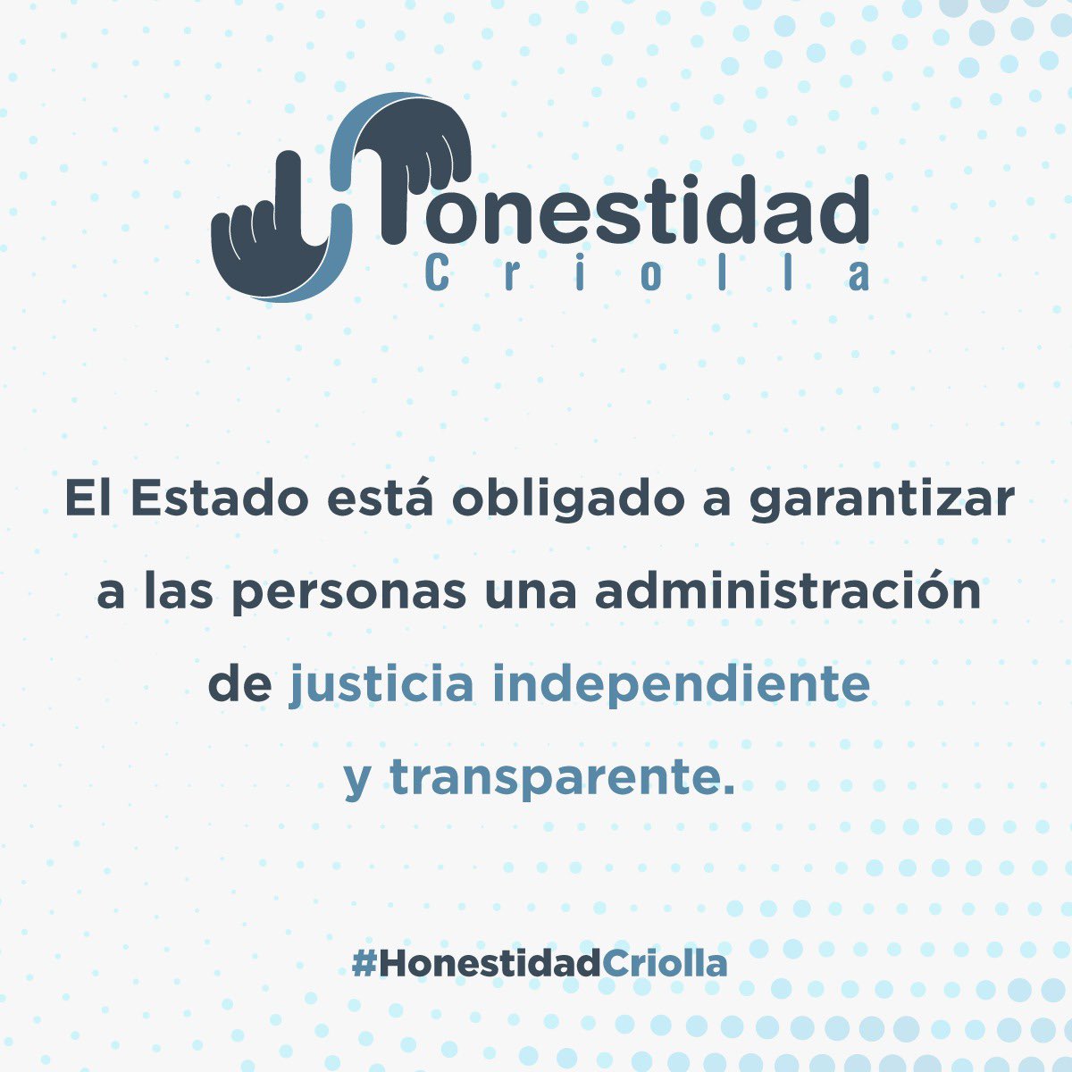 La #HonestidadCriolla en todos los niveles garantiza el desarrollo adecuado de un país y de sus habitantes.

La integridad se mide desde pequeñas acciones hasta grandes decisiones que pueden cambiar el curso de la historia de una nación.

¡Actuemos con valores y principios!