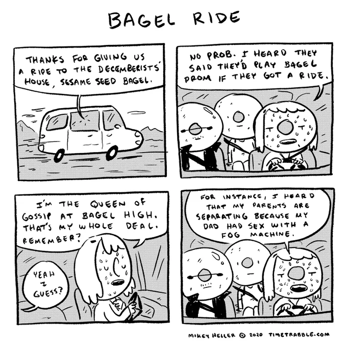 i drew a comic about a bagel ride 