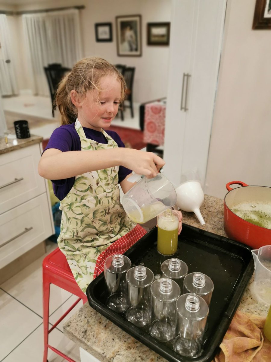 TCSEdSystem's tweet photo. Our International Liaison Officer, Kari Prince, in South Africa &amp; her family traveled to Alexandra Township, home to one million poverty-stricken people, to make 200 bottles of hand cleaner, for our partner organization #RaysofHope to hand out to families. #Covid19 https://t.co/GRyqOJEqgA