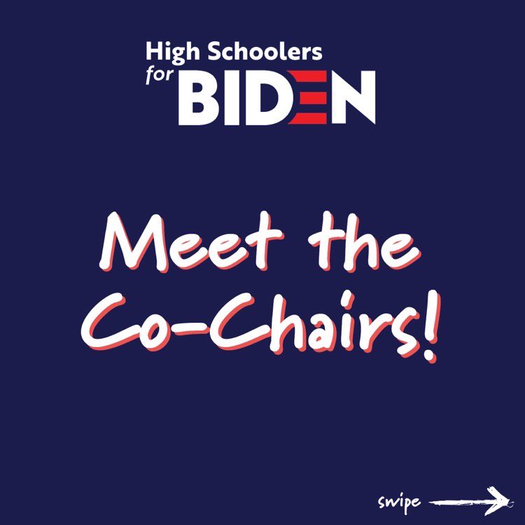 HSForBiden2020's tweet photo. Introducing the Co-Chairs of High Schoolers for Biden 2020!
#JoeBiden #Biden2020 #TeamJoe #NoMalarkey #JoeMentum #JoeBiden2020 #Joe2020 #VoteForJoe #SupportJoe https://t.co/Fr4vxhXkOj