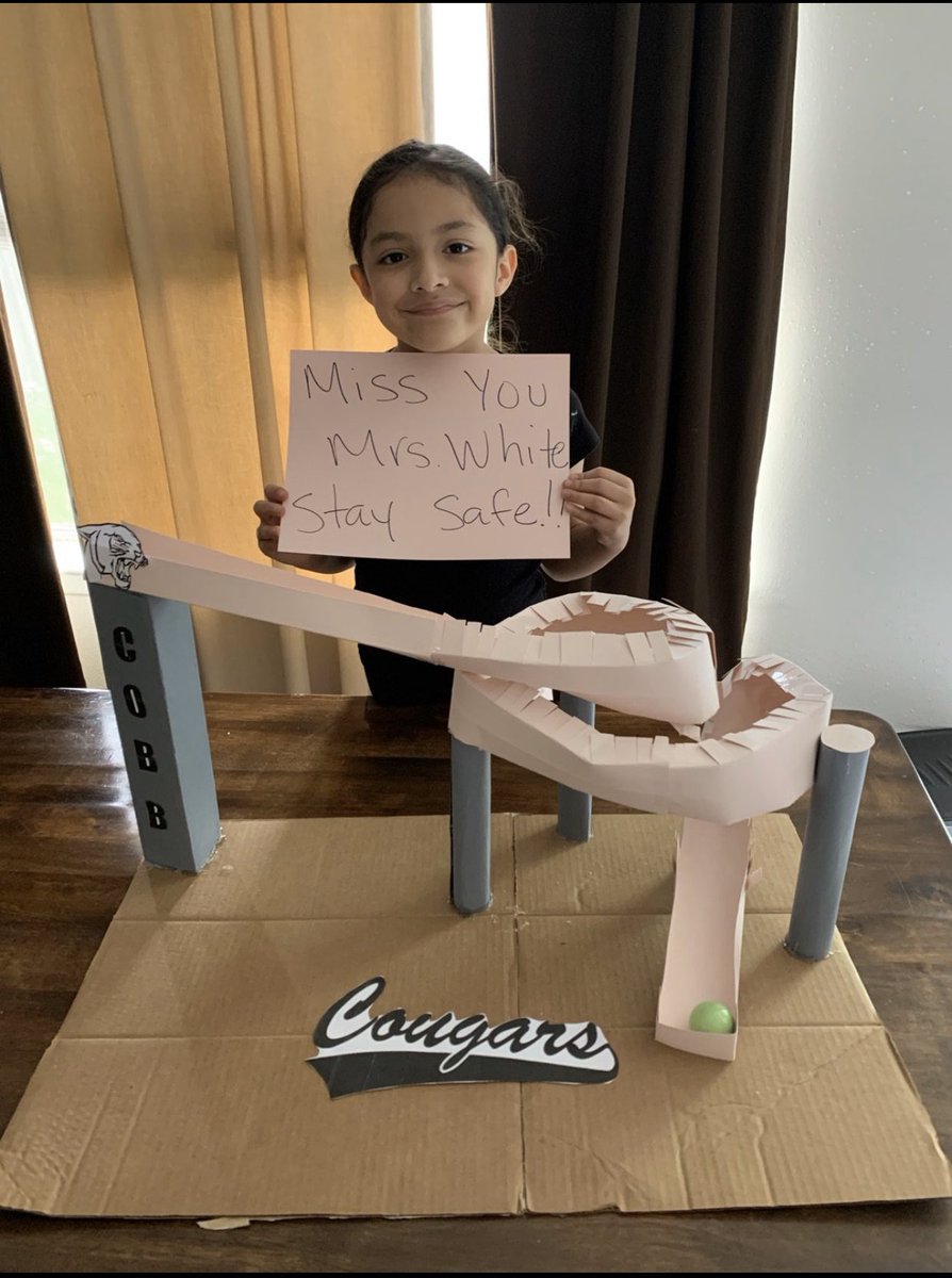mrs_c_white's tweet image. Week 2 challenge complete! Great job Eliana, your roller coaster looks AMAZING!! #cobbcougars #week2challenge #distancelearning @ViolaCobbElem @ChannelviewISD