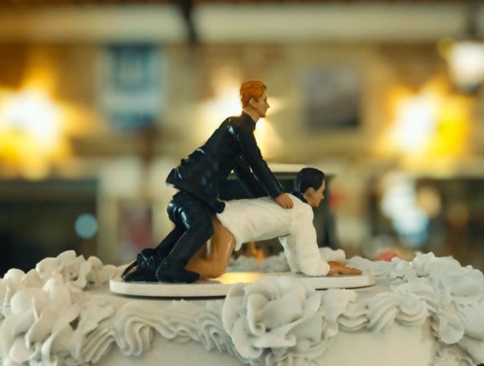 Exhibit G. THE CAKE TOPPER IS LITERALLY MICKEY ON ALL FOURS WHILE IANS NINE INCH LONG DICK IS IN HIS ASS